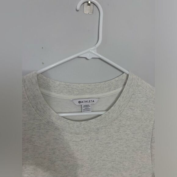 Athleta Coaster Luxe Sweatshirt Dress Long Sleeve Pockets Heather Gray Fog L - Picture 13 of 15